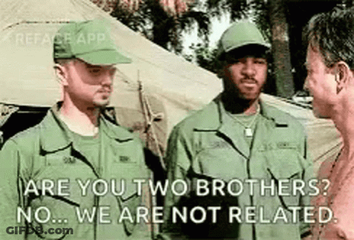 Three Soldiers Talking In Front Of Tents GIF
