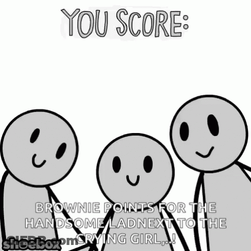 Three Stick Figures Are Holding Up A Sign That Says 10 GIF