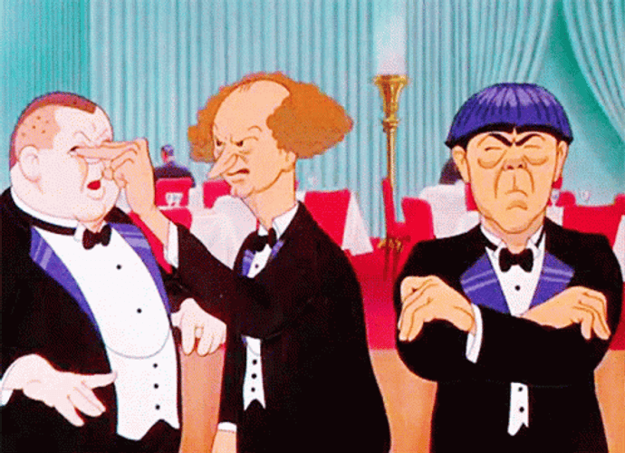 Three Stooges Animated Funny Poke GIF