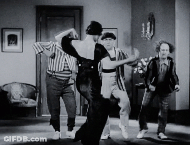 Three Stooges Crazy Freestyle Dance GIF