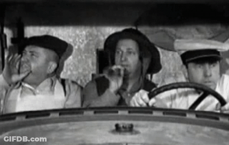 Three Stooges Dancing Car GIF