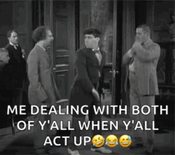 Three Stooges Fighting Funny Meme GIF