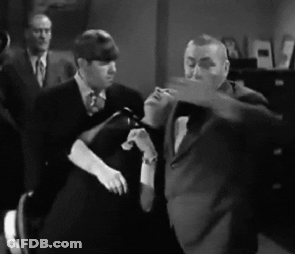 Three Stooges Funny Kiss GIF