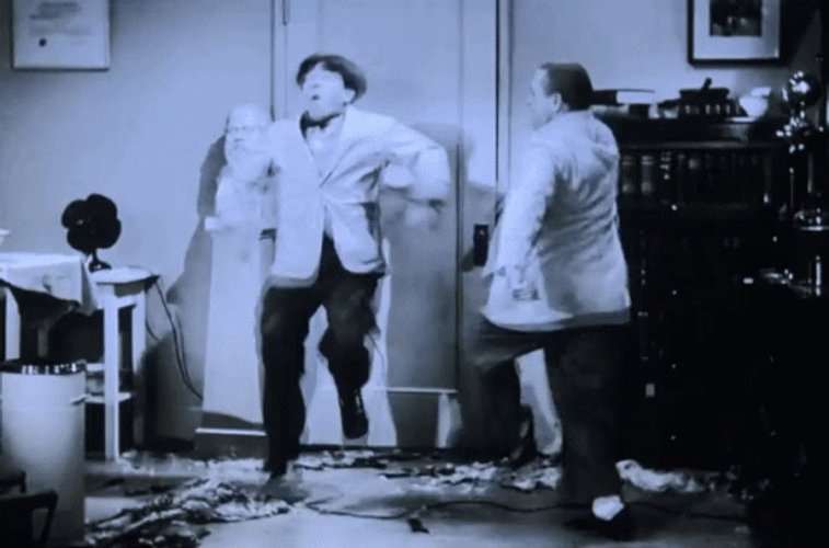 Three Stooges Moe Curly Dance GIF