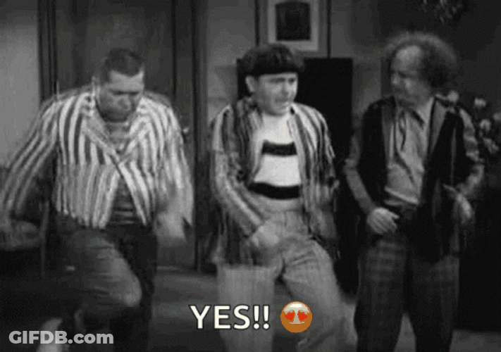 Three Stooges Running Yes Meme GIF
