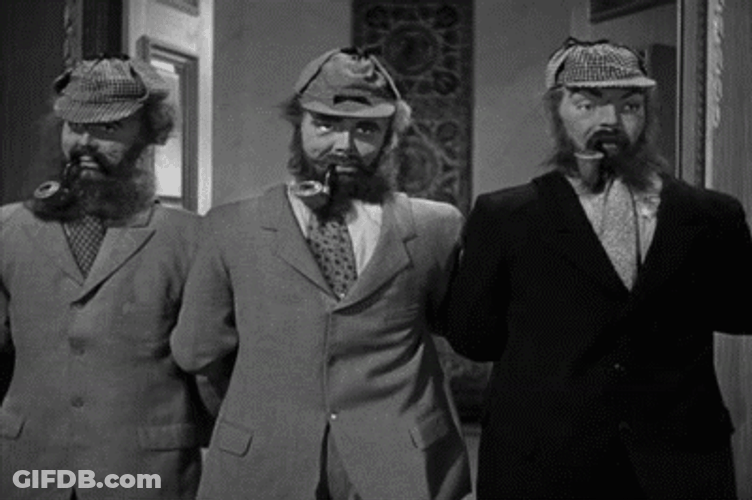 Three Stooges Salute Cap Mask GIF