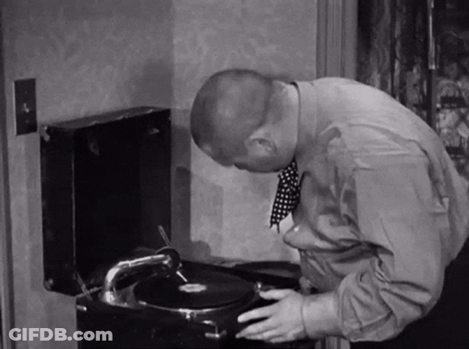 Three Stooges Spinning Like Broken Record GIF