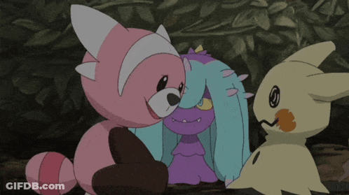 Three Stuffed Animals Are Sitting Next To Each Other One Of Which Has The Letter S On It GIF