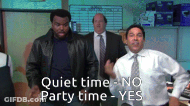 Three Suited Men Dancing Quiet Time No Party Yes GIF