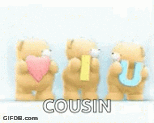 Three Teddy Bears Are Standing Next To Each Other Holding Letters U And U . GIF