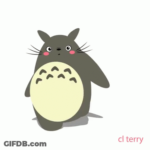Three Totoro Bears In Blue Headbands CL Terry GIF