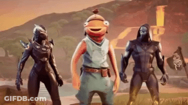 Three Video Game Characters Standing GIF