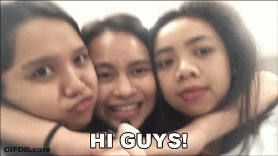 Three Vlogger Best Friends Taking Selfie GIF