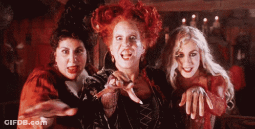Three Witches Posing GIF
