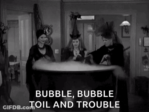 Three Witches Preparing Potion GIF