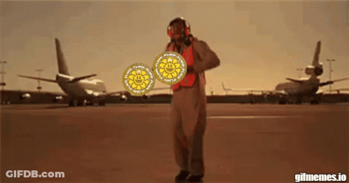 Three Women Are Dancing With Their Arms Up In The Air GIF
