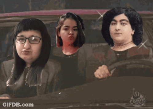 Three Women Are Sitting In A Car With A Comedy Central Logo On The Hood GIF