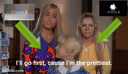 Three Women Are Standing Next To Each Other And One Of Them Says I 'Ll Go First GIF