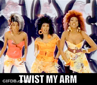 Three Women Dancing Twist My Arm Poster GIF