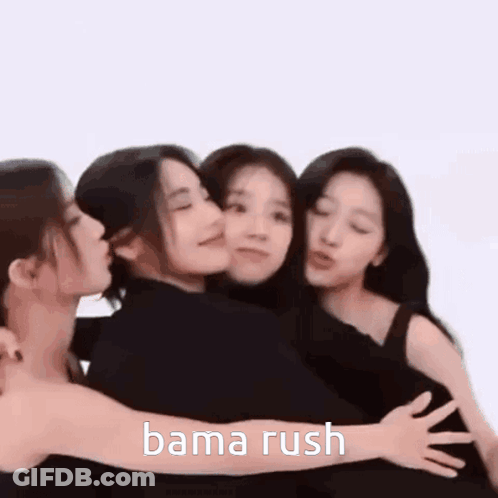 Three Women Hugging Bama Rush GIF