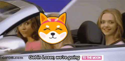 Three Women In Car Saying Get In Loser We're Going To The Moon GIF