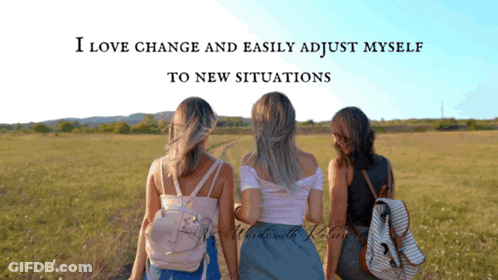 Three Women In Field Saying I Love Change GIF