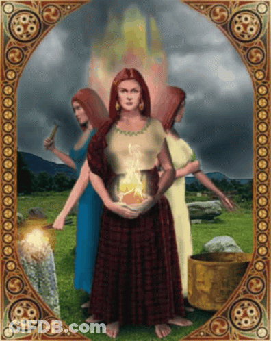 Three Women In Field With Circular Frame GIF