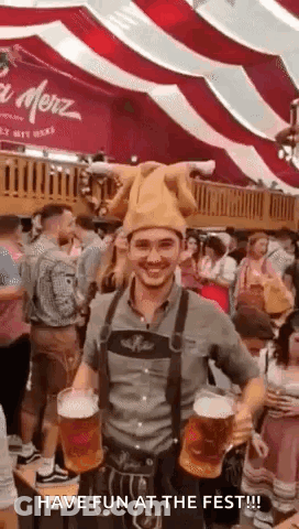 Three Women In Oktoberfest Costumes GIF