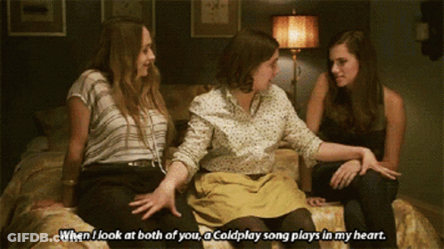 Three Women Listening To Coldplay GIF