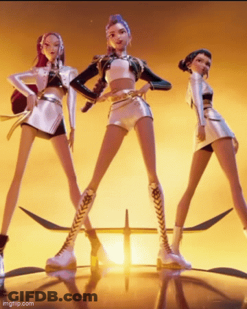 Three Women On Stage One With Microphone GIF