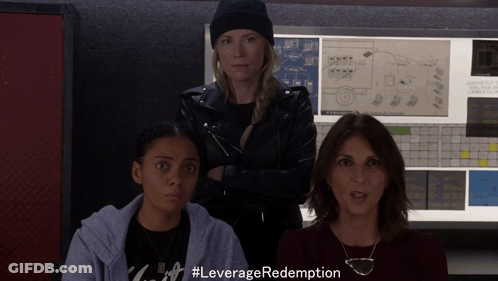 Three Women Standing Leverage Redemption GIF