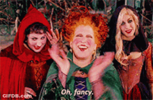Three Women Standing Saying Oh Fancy GIF