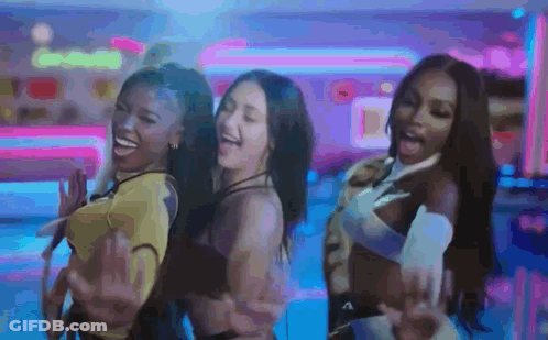 Three Women Standing Together GIF