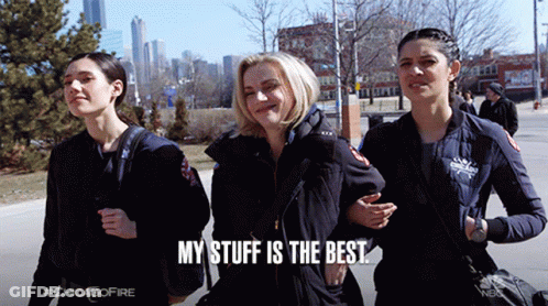 Three Women Walking Saying My Stuff Is Best GIF