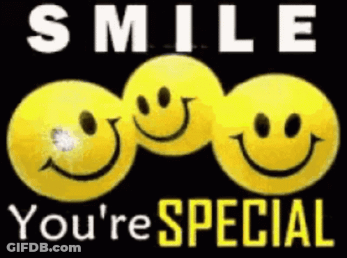 Three Yellow Smileys With Smile You're Special GIF
