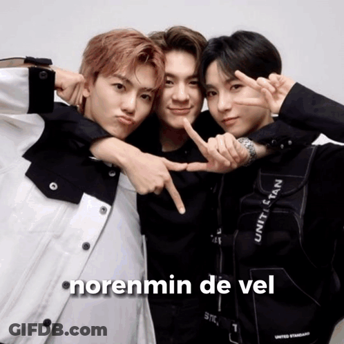 Three Young Men Posing Norenmin De Vel GIF