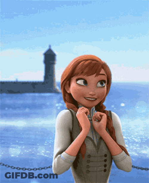 Thrilled Frozen Anna GIF