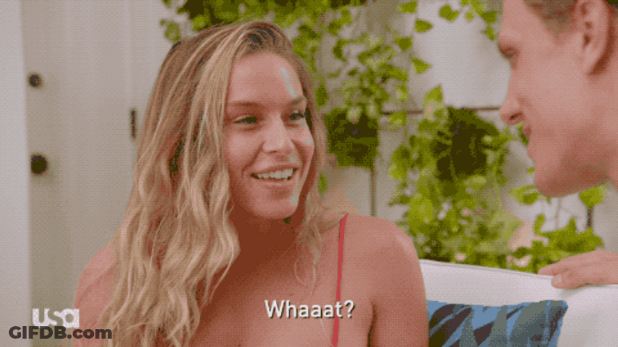 Thrilled Hot Girl Asking Whaaat GIF