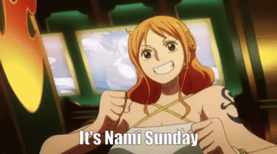 Thrilled One Piece Nami Sunday GIF