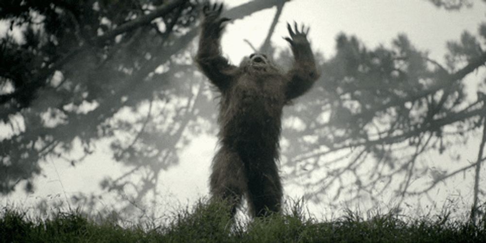 Thrilled Sasquatch Beast Mode Shouting GIF