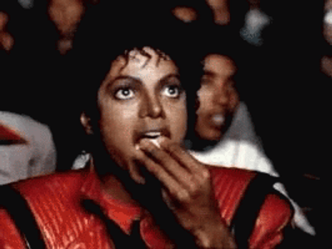 Thriller Dance Eating Popcorn GIF