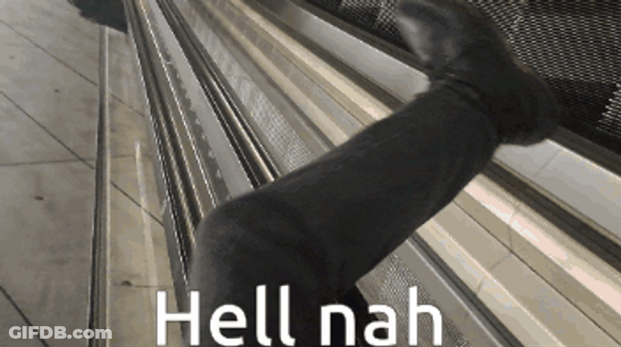 Thrilling Escalator Slide Hell Nah GIF