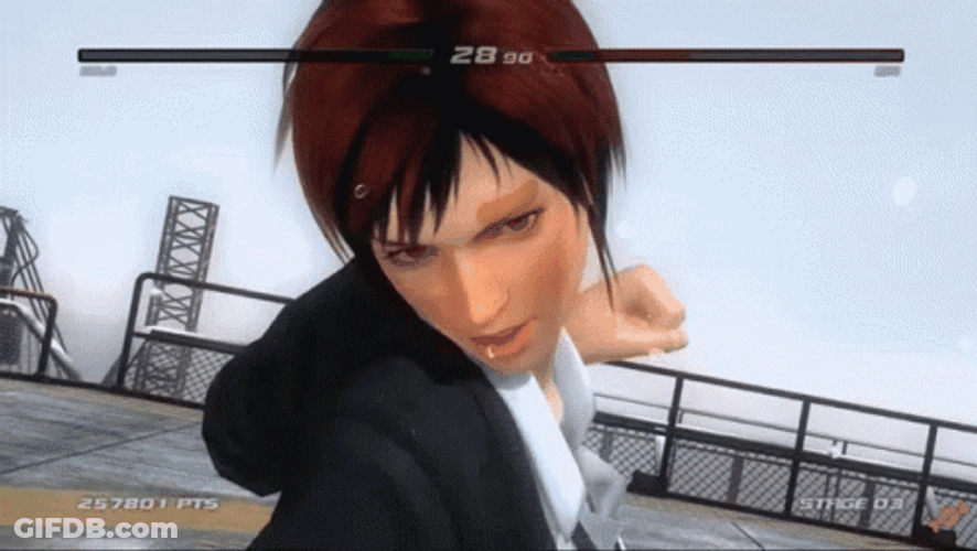 Throat Punch Dead Or Alive GIF
