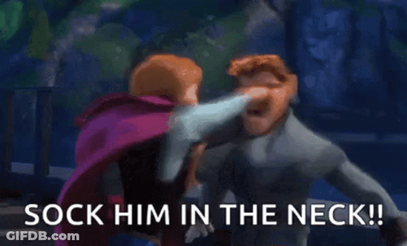 Throat Punch From Anna Frozen GIF