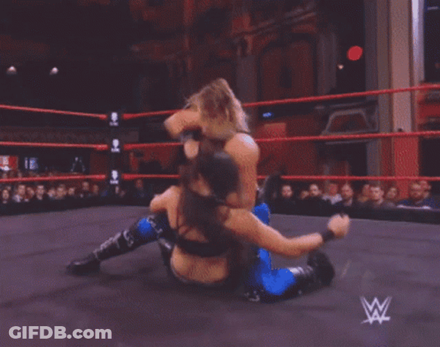 Throat Punch Rapidly In Wrestling Ring GIF