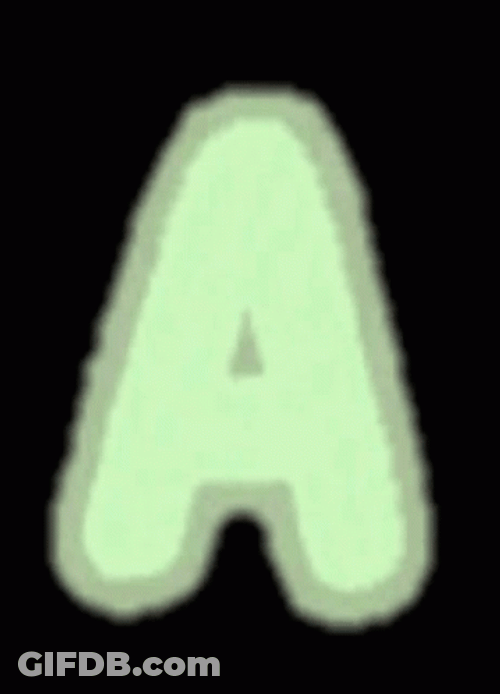 Throbbing Green Letter A GIF