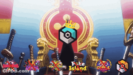Throne With Crown Saying Poke Island GIF