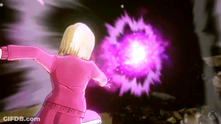 Throw Android 18 GIF