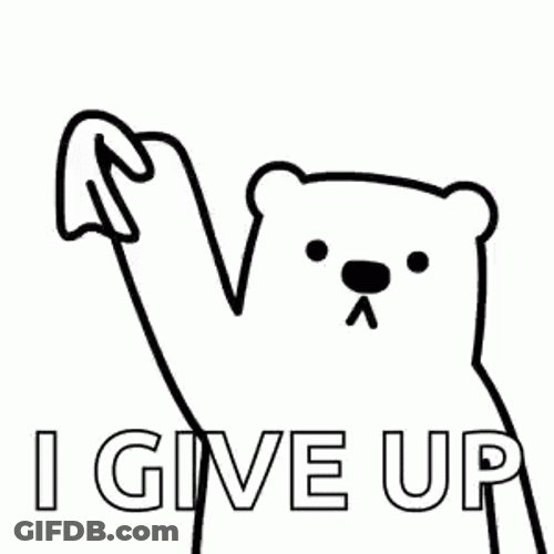 Throw In The Towel Animated Bear Giving Up GIF