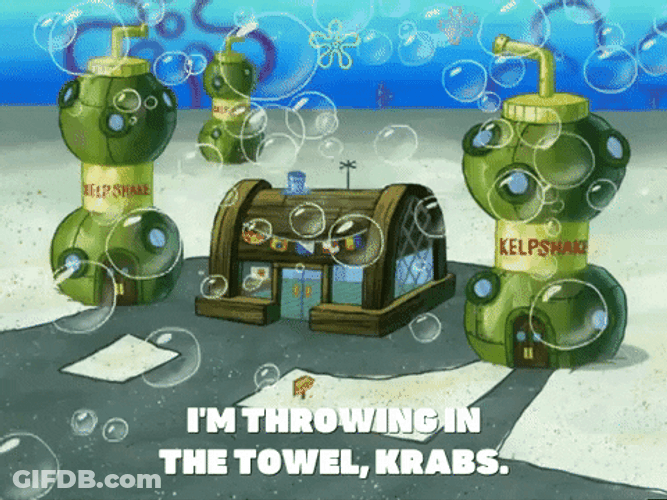 Throw In The Towel Bikini Bottom SpongeBob GIF